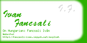 ivan fancsali business card